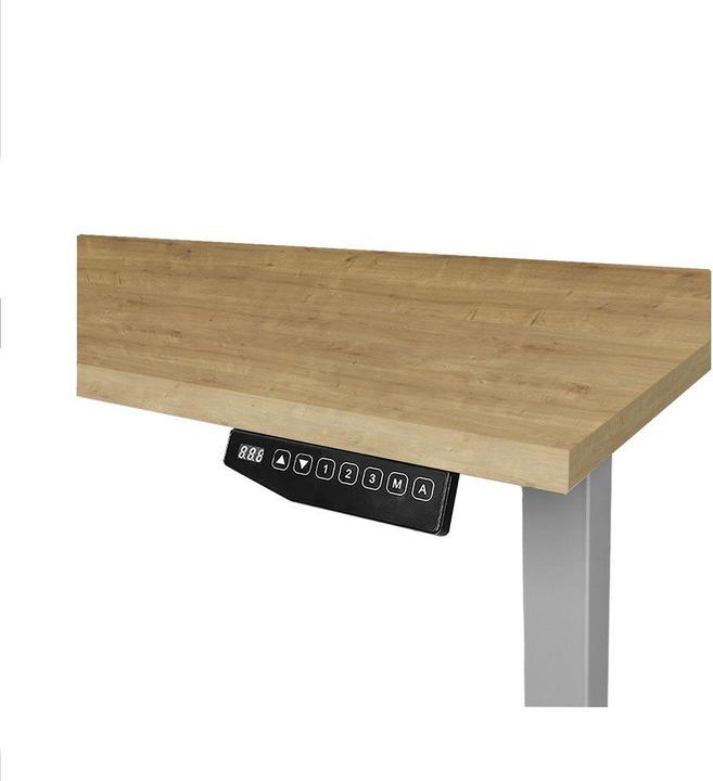Actual product image Contini Height-adjustable office desk 1.6x0.8m oak / frame grey RAL 7045