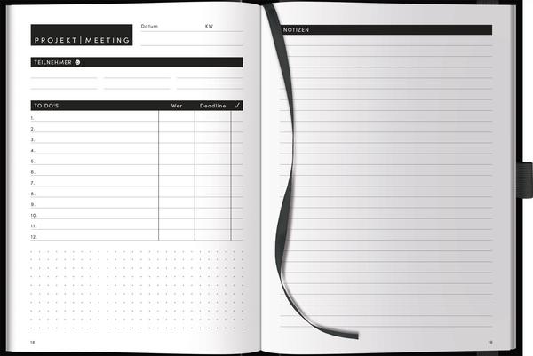 Produktbild Projekt-Meeting Planer Black (A5)
