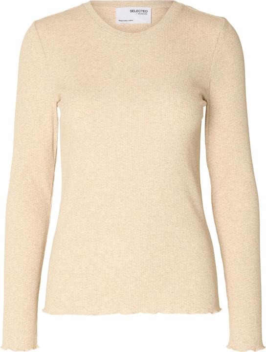 Selected Femme Geripptes Oberteil mit langen Ärmeln