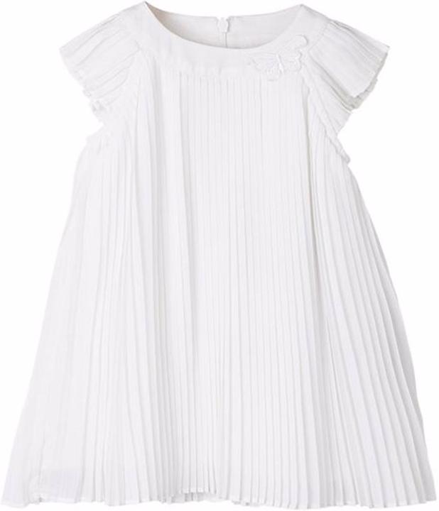 S.Oliver Robe bébé blanche manches courtes en mousseline de soie (62)