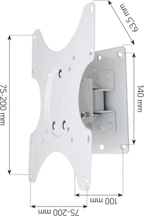 Image du produit Techly Support mural inclinable (Mur, 37", 25 kg)
