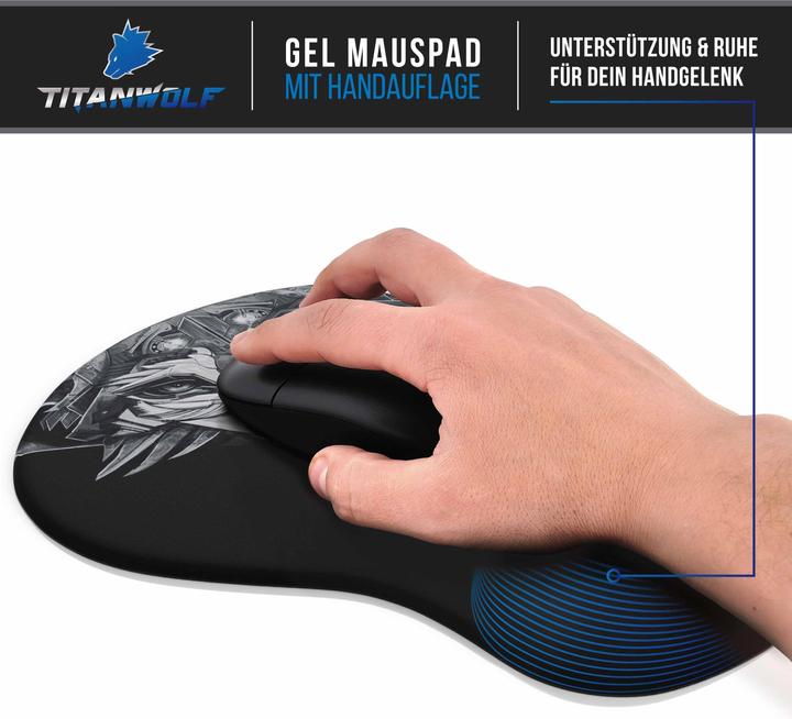 Actual product image Titanwolf Gaming Mouse Pad, Gel Office Mouse Mat, Wrist Rest / Wrist Pad
