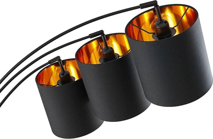 Actual product image Lindby Nanika floor lamp, black/gold (E27)