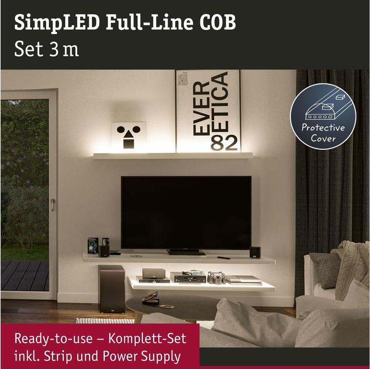 Image du produit Paulmann SimpLED COB Stripe Set (Blanc chaud, 300 cm, Intérieur)