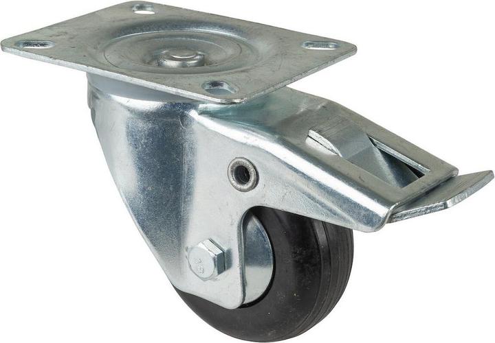 Produktbild BS Rollen Lenkrolle L420.B40.081 Gummi feststellbar 80 mm bis 100 kg mit Platte 105x80 mm
