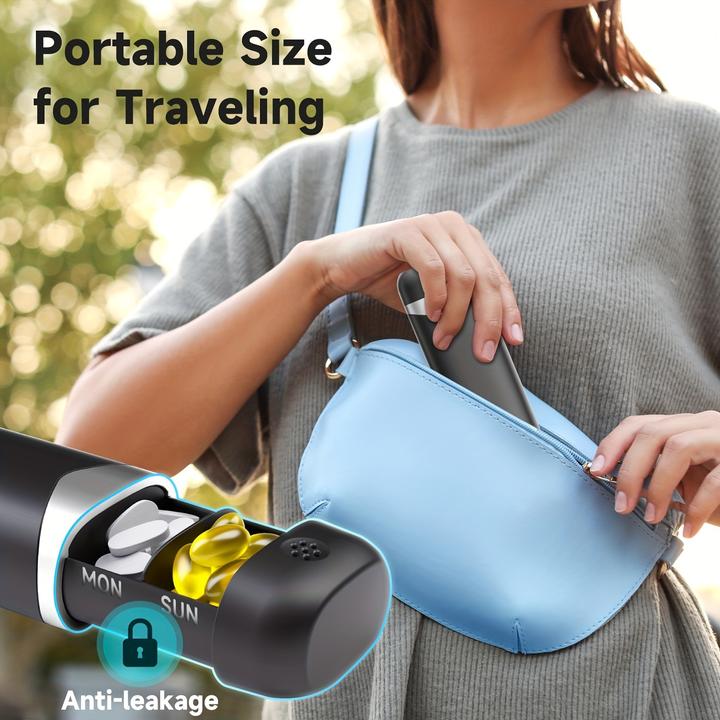 Actual product image PhoneLook Woche Pillendose tragbar 7 Tage kompakte Medikamenten-Dispenser