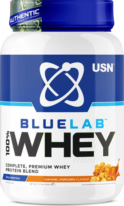 Actual product image USN Blue Lab 100% Whey Protein (Caramel popcorn, 1 pcs., 908 g)