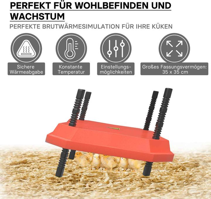 Produktbild Fudajo 35x35cm Küken-Wärmeplatte Temperaturregler 25W Heizplatte Kükenaufzucht (50 W)