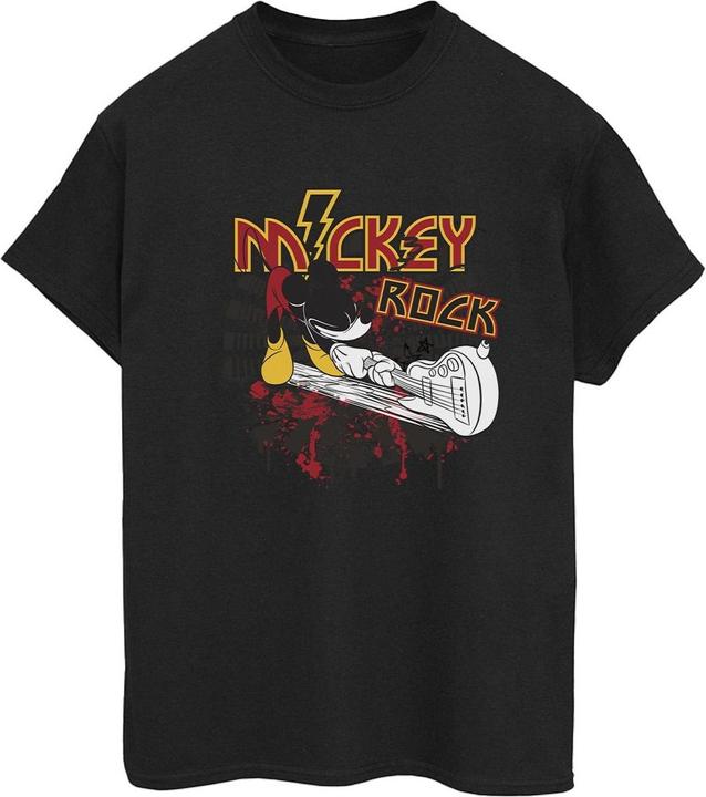 Actual product image Disney Womens/Ladies Mickey Mouse Smash Guitar Rock Cotton Boyfriend T-Shirt (S)