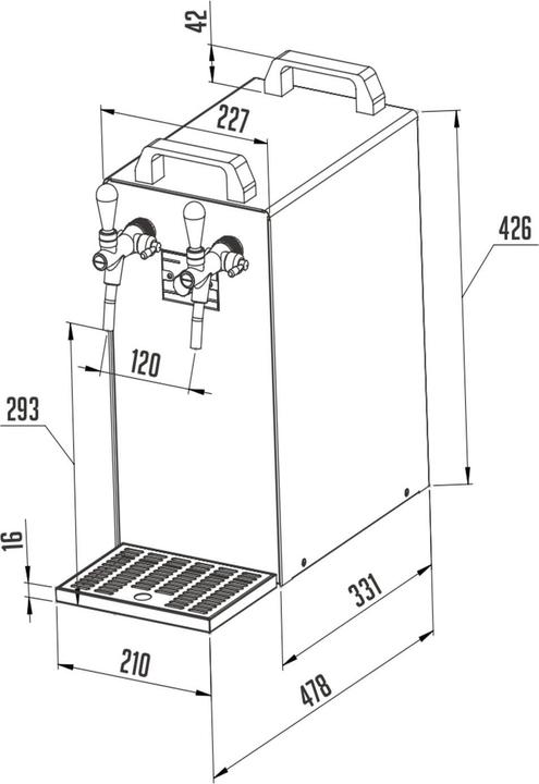 Produktbild Ich-zapfe Zapfanlage - Kontakt 40 Bierzapfanlage 2-leitig Trockenkühler, Durchlaufkühler 50 Liter/h