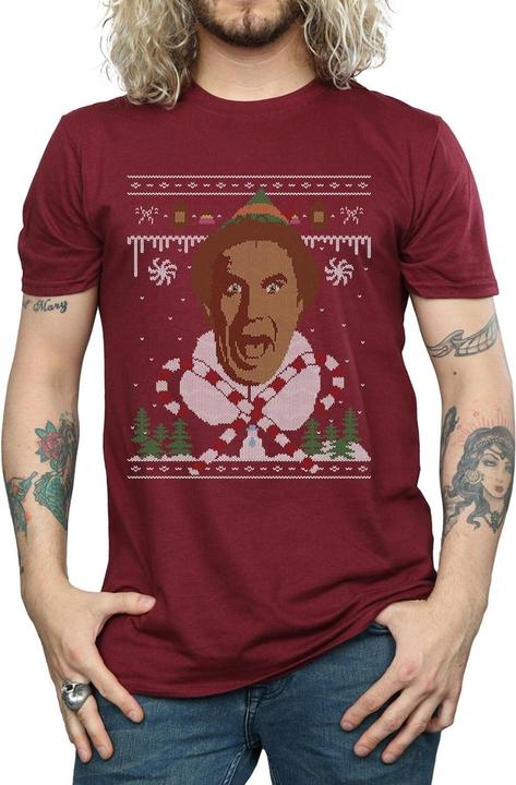 Actual product image Elf Mens Christmas Fair Isle T-Shirt (L)