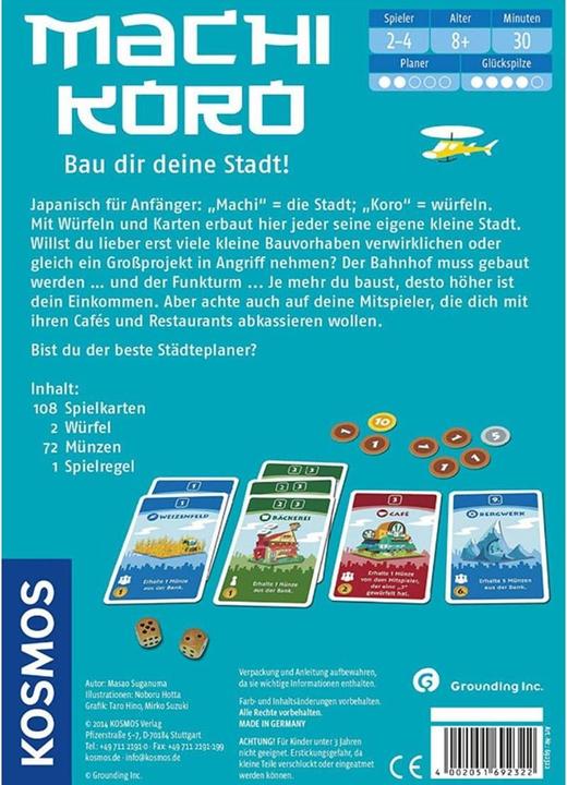 Image du produit Kosmos Machi Koro Construisez votre ville (Allemand)