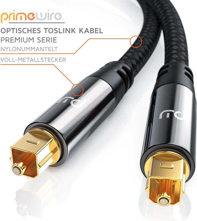 Image du produit Primewire Câble optique - S/PDIF Toslink - connecteur métallique - gaine nylon - fibre optique - câble audio (10 m, Optique)