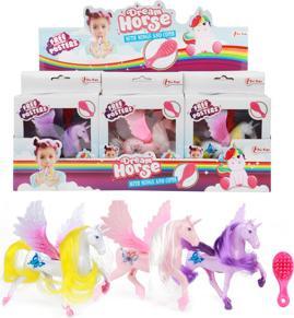 Actual product image Toi-Toys Dream Horse Unicorn Play Figure Pegasus with Brush