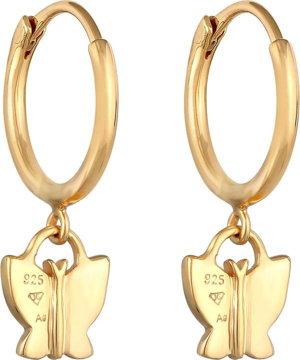 Produktbild Elli Ohrringe Kids Creolen Schmetterling 925 Silber vergoldet (925 Sterling Silber)