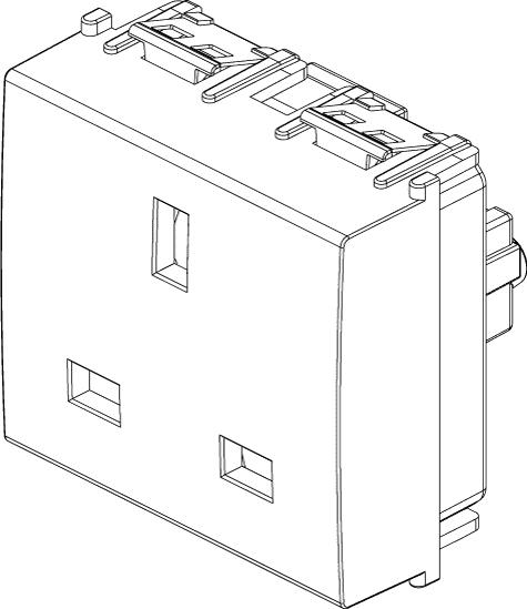Actual product image Steffen VIMAR built-in socket ENGLAND 2Mod (13A/250V) gr