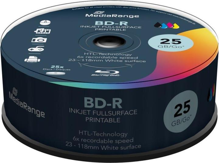 Immagine prodotto MediaRange BD-R 6x completamente stampabile Cakebox (25 x)