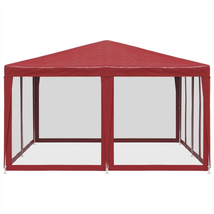 Immagine prodotto VidaXL Partyzelt Pavillon Festzelt mit 8 Mesh-Seitenteilen Rot 4x4m HDPE (400 cm, 400 cm)