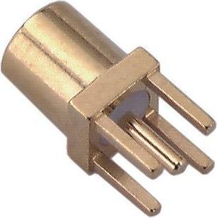 Produktbild Huber & Suhner HF-Steckverbinder, MMCX, Messing, Buchse, Gerade, 50Ohm, Radiale Leitungen