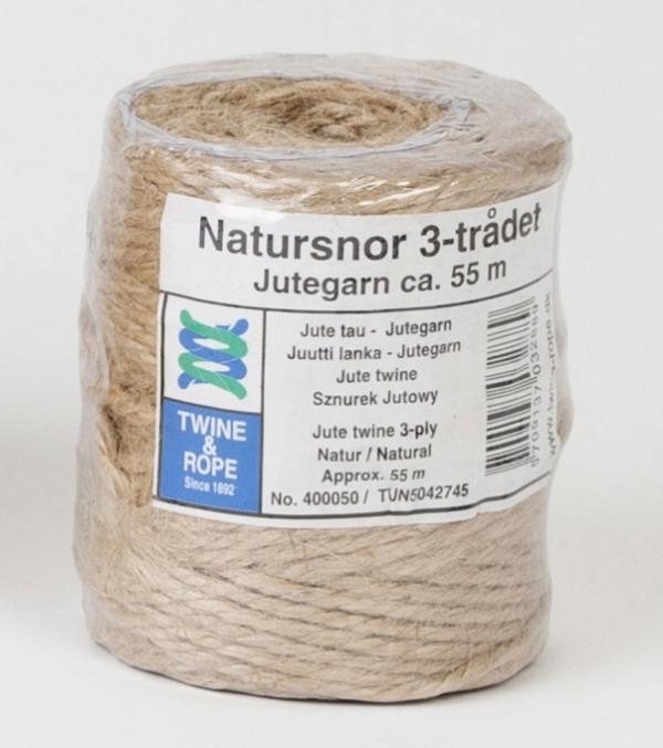 Antalis Snor natural jute yarn 3-trådet ca. 55m 400050 - (55 meter pr. rulle)