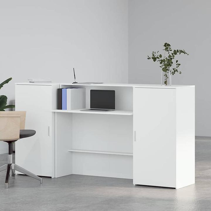 Image du produit VidaXL Comptoir d'accueil Blanc 200x50x103,5 cm Bois composite Comptoir d'accueil