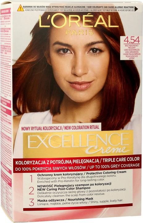 L'Oréal Paris L'Oreal - Excellence Creme Hair Dye 4.54 Mahogany Copper Brown (4.54 Mahogany Copper Brown)