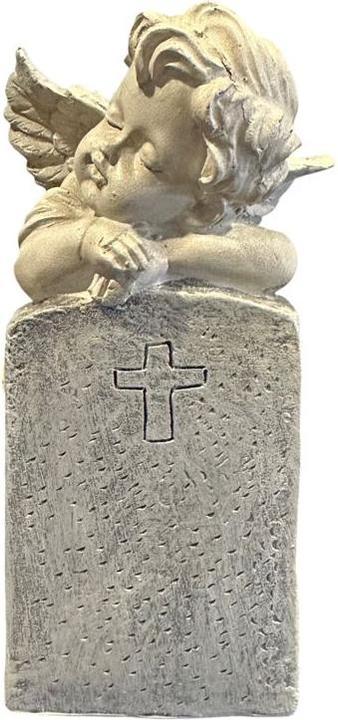 Image du produit Dameco Décoration funéraire Ange sur pierre tombale 7 x 8.7 x 16 cm