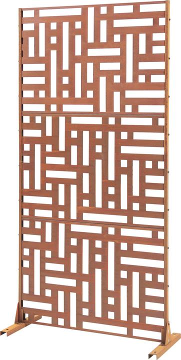 Actual product image Casa.Pro Trennwand Bernalda 180x90 cm Stahl Edelrost (180 x 90 x 40 cm)