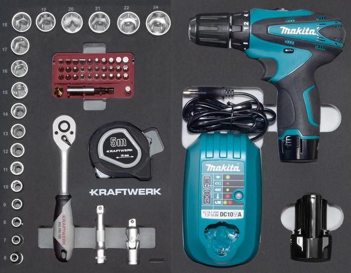 Produktbild Kraftwerk B147 Profi-Werkzeugkoffer inkl. Makita Bohrschrauber (100 Teile)