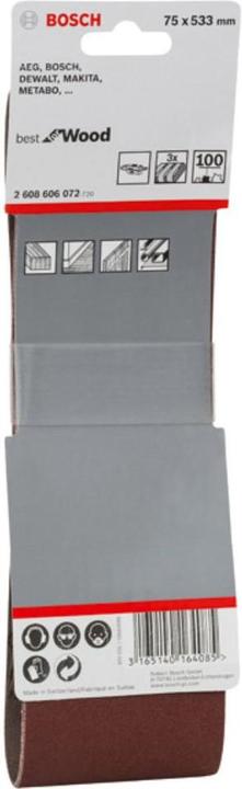 Produktbild Bosch Professional Zubehör PRO X440 Schleifband, 75 x 533 mm, G100 (100)