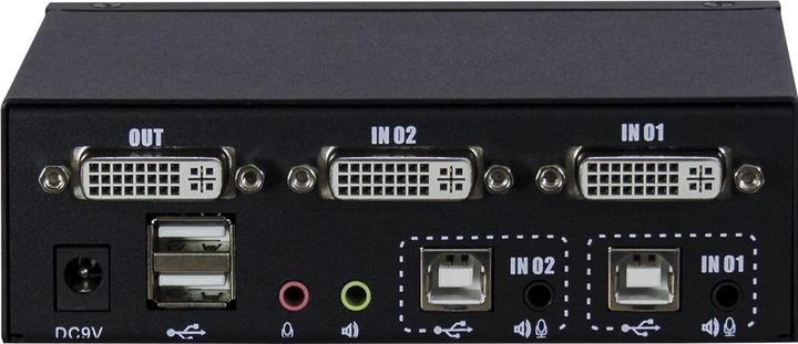 Productafbeelding Intertech KVM KVM-AS-21DA 2x DVI-I 2x 3pin 3,5mm jack 2x USB