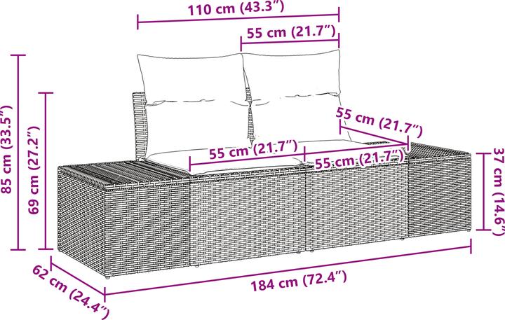 Produktbild VidaXL 8-tlg. Garten-Sofagarnitur mit Kissen Beige Poly Rattan