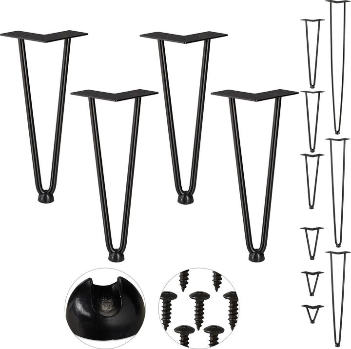 Image du produit Relaxdays Pieds en épingle à cheveux, jeu de 4
