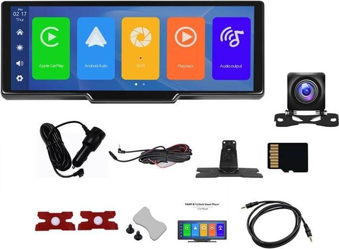 Produktbild Podofo Car monitor 9.3" A3073 Carplay&Android Auto + Front and rear camera