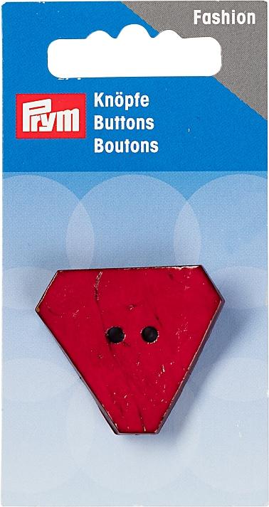 Produktbild Prym Knopf 2-Loch Kokos Dreieck, dunkelrot 30 mm