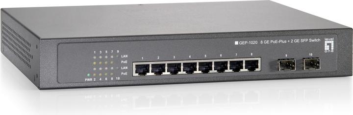 Produktbild LevelOne Level One GEP-1020: 8GE PoE + 2 GE SFP (8 Ports)