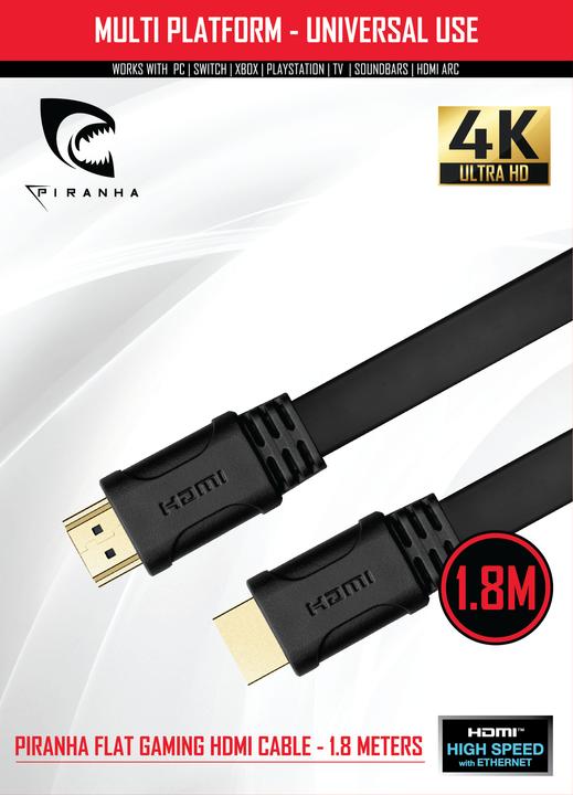 Actual product image Piranha High Speed HDMI Cable 1.8M (1.80 m, HDMI)