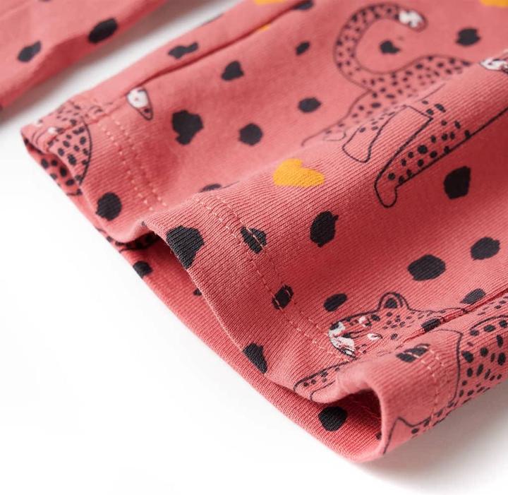 Produktbild VidaXL Kinderpyjama mit Langen Ärmeln Altrosa 140,Material: 95 (140)
