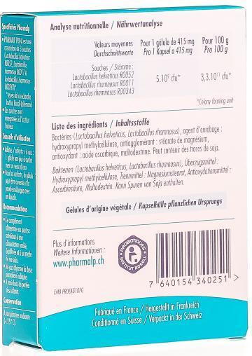 Valori nutrizionali e ingredienti Pharmalp PRO-A Probiotika (10 Pezzo/i, Pillole, 18 g)