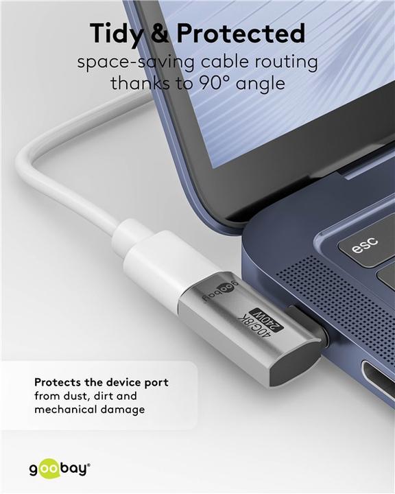 Produktbild Goobay USB-C-Adapter horizontal 90°, USB4 (240 W)