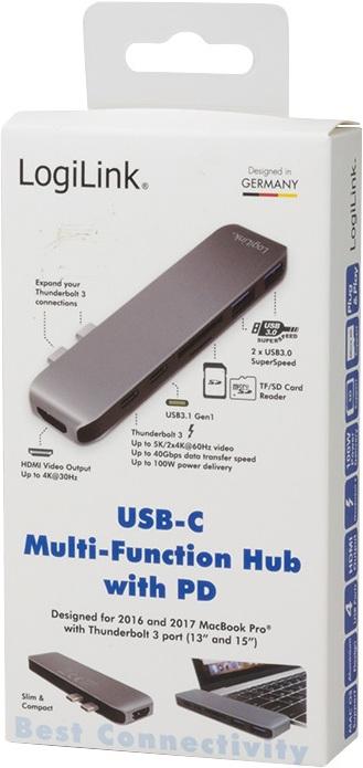 Produktbild LogiLink USB 3.2 (Gen 1) Docking Station (USB-C, 7 Ports)