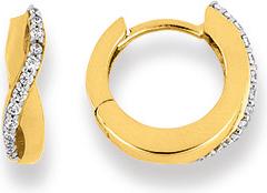 Natsumi Schmuck Klappcreolen Gelbgold 18K/750 mit Zirkonia (750/18 K Gelbgold)
