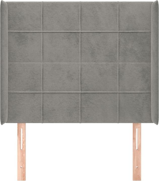 Actual product image VidaXL Kopfteil mit Ohren Hellgrau 103x16x118/128 cm Samt,Farbe (103 x 16 x 128 cm)