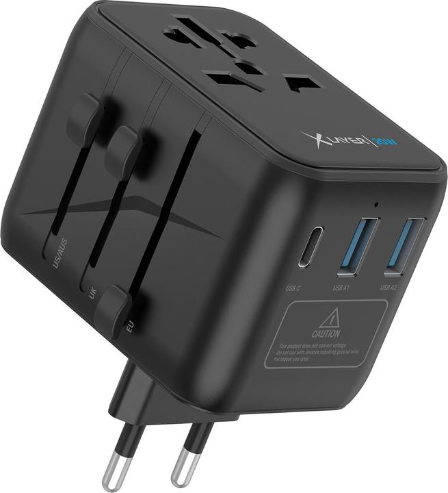 Produktbild Xlayer Reisestecker weltweit (20W) schwarz