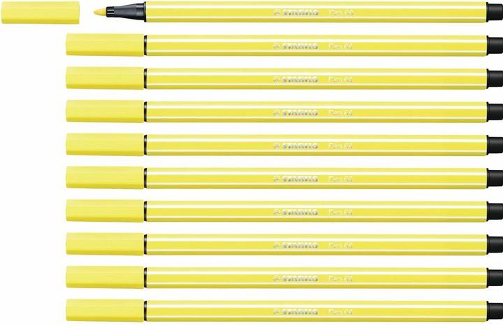 Actual product image STABILO Premium felt-tip pen - Pen 68 - pack of 10 - lemon yellow (Yellow, 10 x)