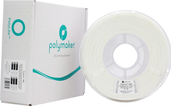 Produktbild Polymaker PolyLite ABS - White - 1.75mm (ABS, 1.75 mm, 1000 g, Weiss)