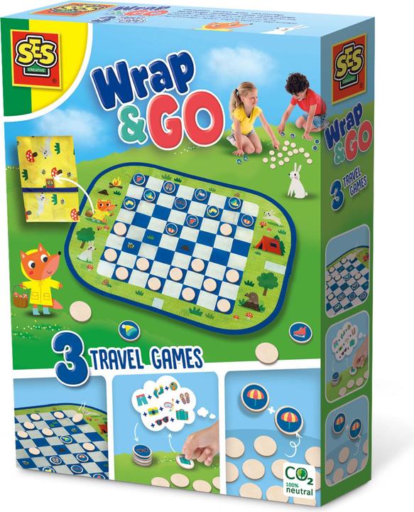 Actual product image Ses Wrap and Go Travel Games, 3in1 (English, French, Dutch, German)