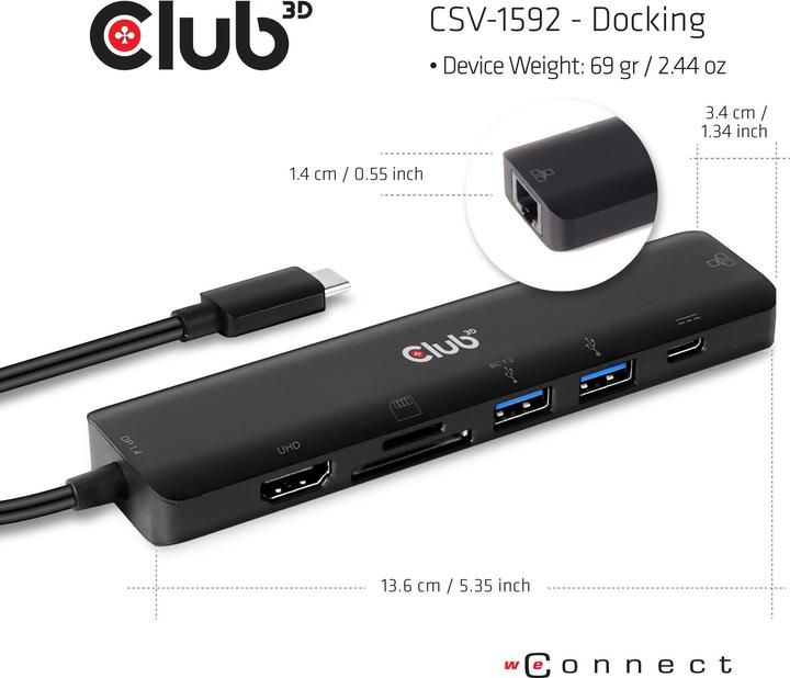 Actual product image Club 3D CSV-1592 (USB-C, 2 Ports)