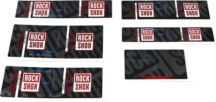 RockShox Rear Shock Decal Kit, Super Deluxe 2023+/C+ electricred