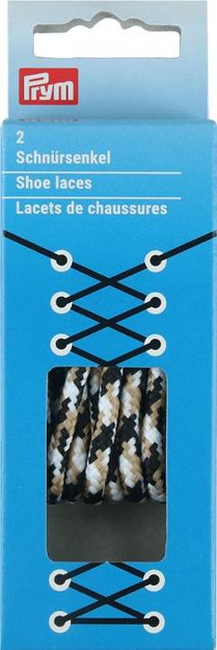 Actual product image Prym Round laces 5 mm 120 cm black/white/beige 1 pair (120 cm)
